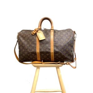 LOUIS VUITTON Monogram KEEPALL Bandouliere 45 Auth